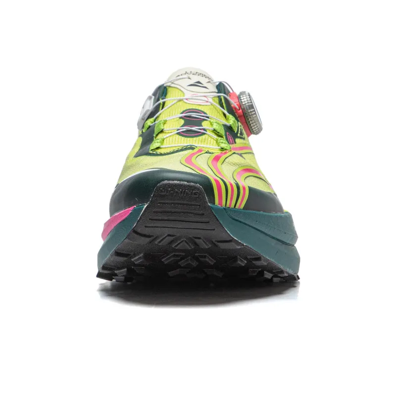 LiNing Dilu Pro Cushioning Anti Slip And Wear Resistant Low Top Trail Running Shoes Women's Yellow Green-4