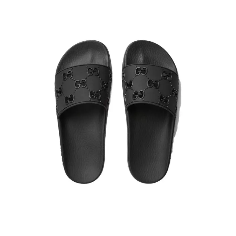 GUCCI Women's Rubber Gg Slide 'Black' Women's-1