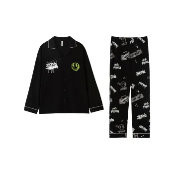 DAMOS·LOVE Pajama Set Fall Men's Black