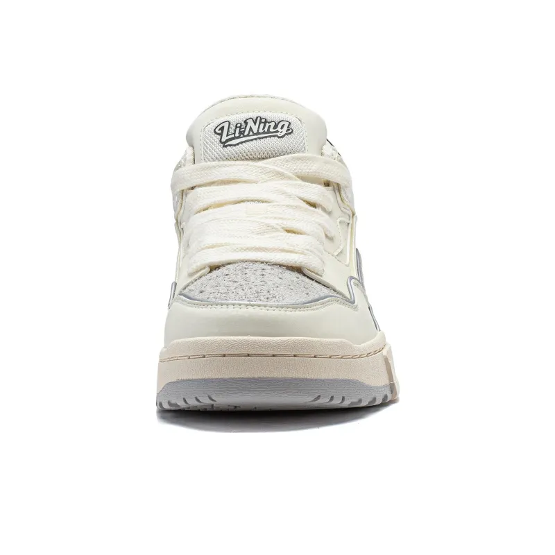 LiNing Wave MID Anti Slip Wear Resistant Mid Top Casual Shoes Men's White Gray-4