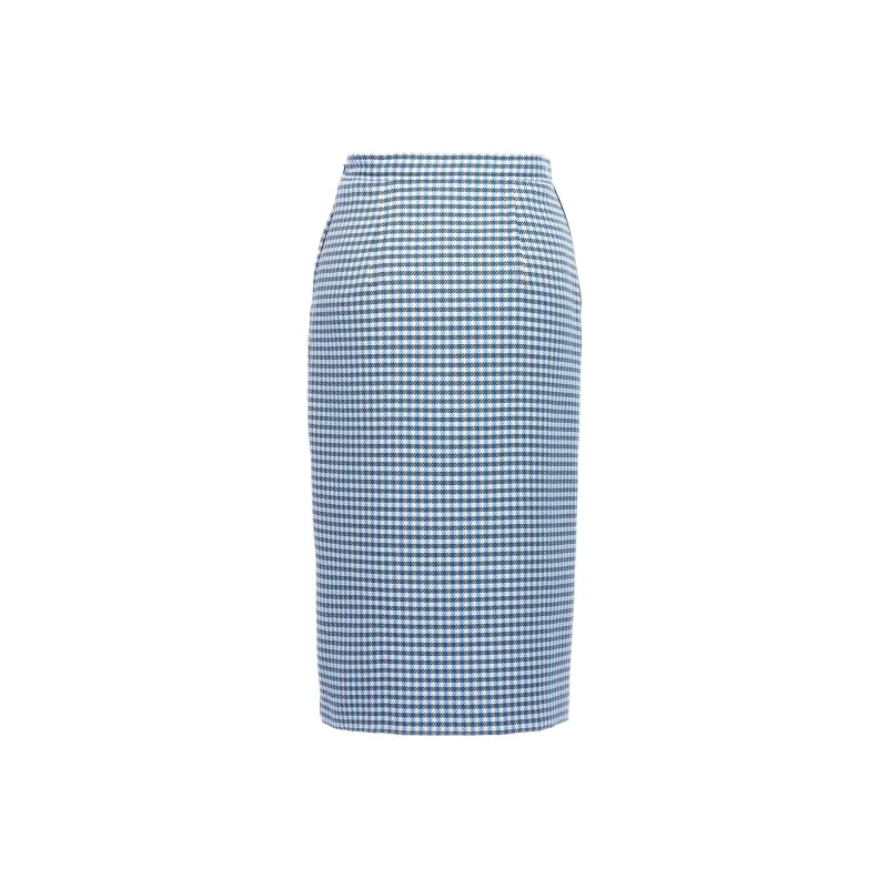 MARNI Check Printed Slit Detail Pencil Skirt-1