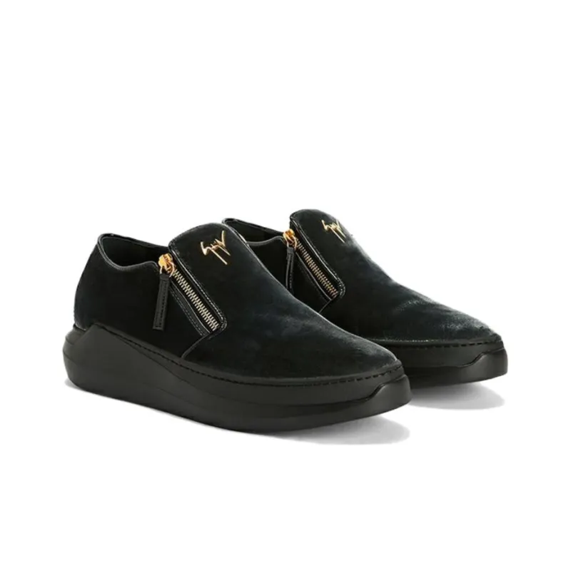 Giuseppe Zanotti Conley Zipped Velvet Sneakers-2