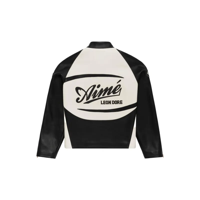 AIME LEON DORE Leather Café Racer Jacket-1