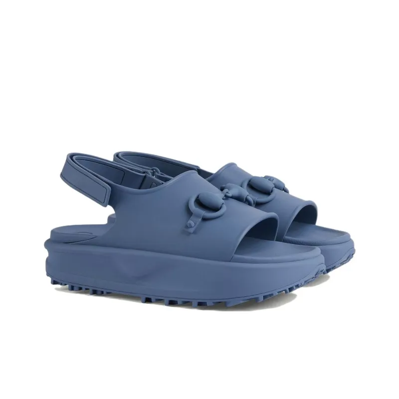 GUCCI Horsebit Flatform Sandal 'Blue'-2