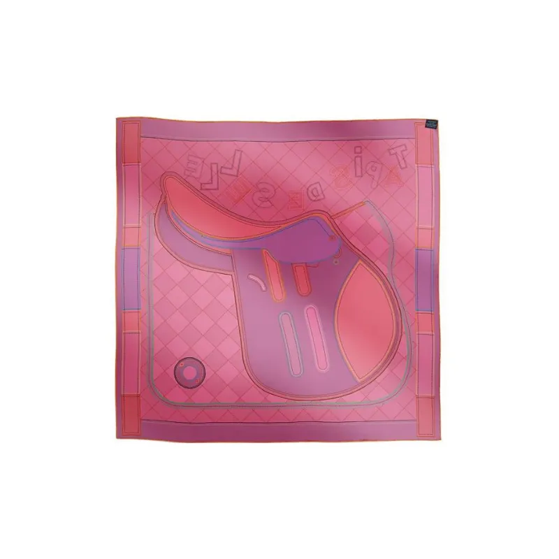 HERMES Tapis De Selle Silk Scarves Women's Yellow-2