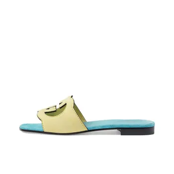 GUCCI Slide Slippers Women's Blue Yellow