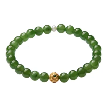 Linguanying Hetian Jade 18K Gold Hetian Jade Bracelets Women's Jasper