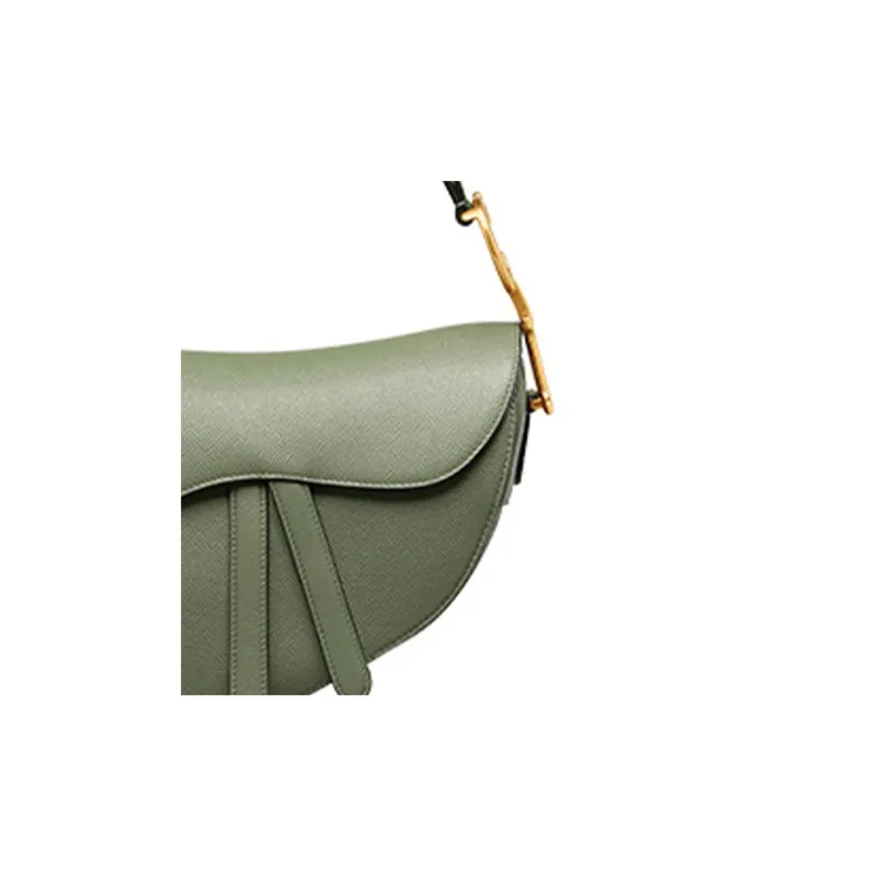 DIOR Saddle Grained Calfskin Saddle Bags One Shoulder Handbags Women's Green-3