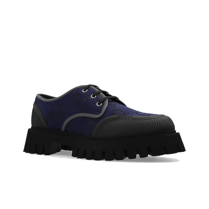 GUCCI GG Lace Up Shoes 'Navy' Women's-2