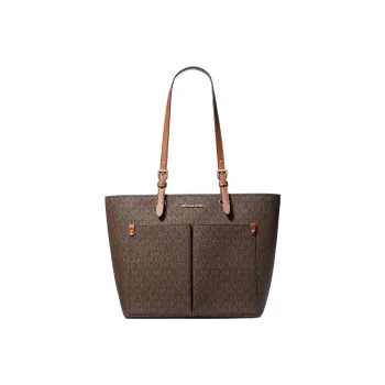 MICHAEL KORS Jet Set Canvas With Canvas Bag, Tote Bag, Shopping Bag, Shoulder Bag, Handbag Medium Size Women's Brown