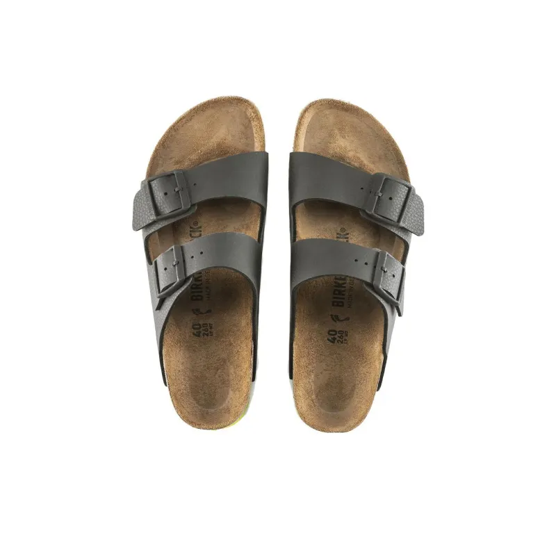Birkenstock Slide Slippers Unisex Desert Soil Black Acid Lime-3