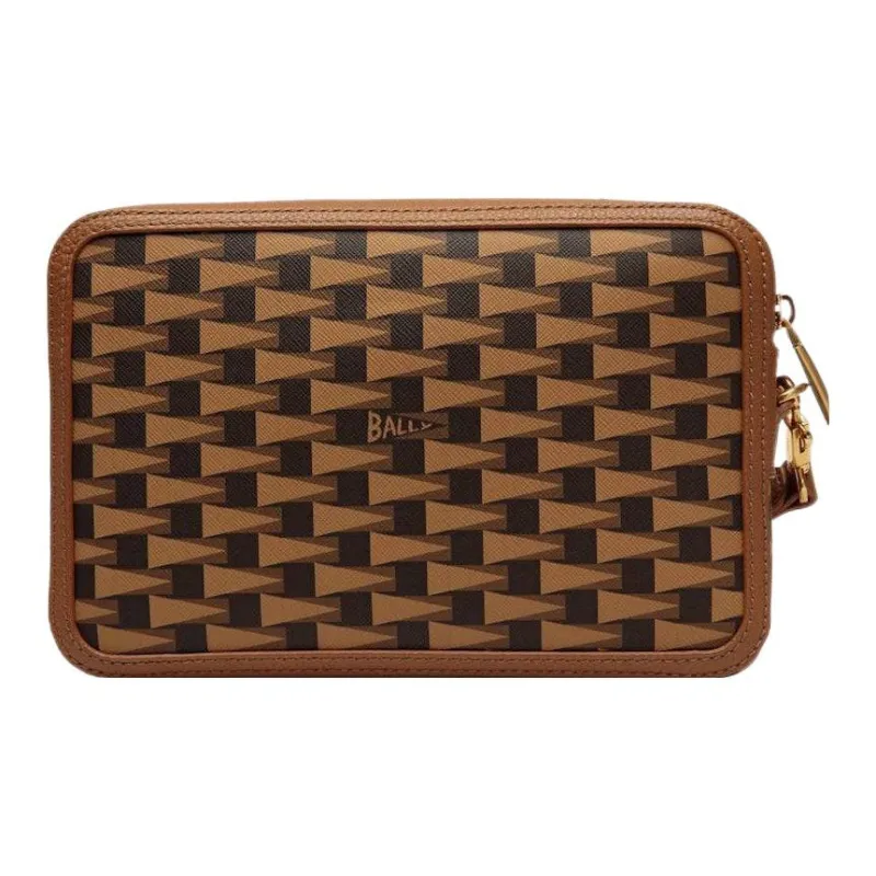 BALLY Pennant Leather Clutch Bag-2