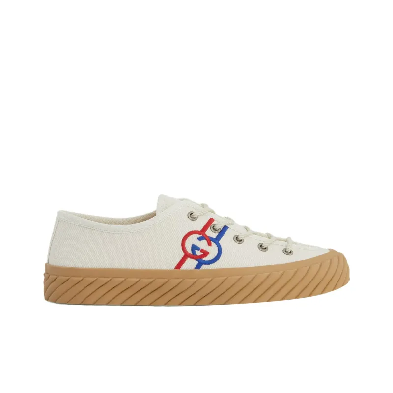 GUCCI Interlocking Low-Top Stylish Skateboarding Shoes Women's Beige-1