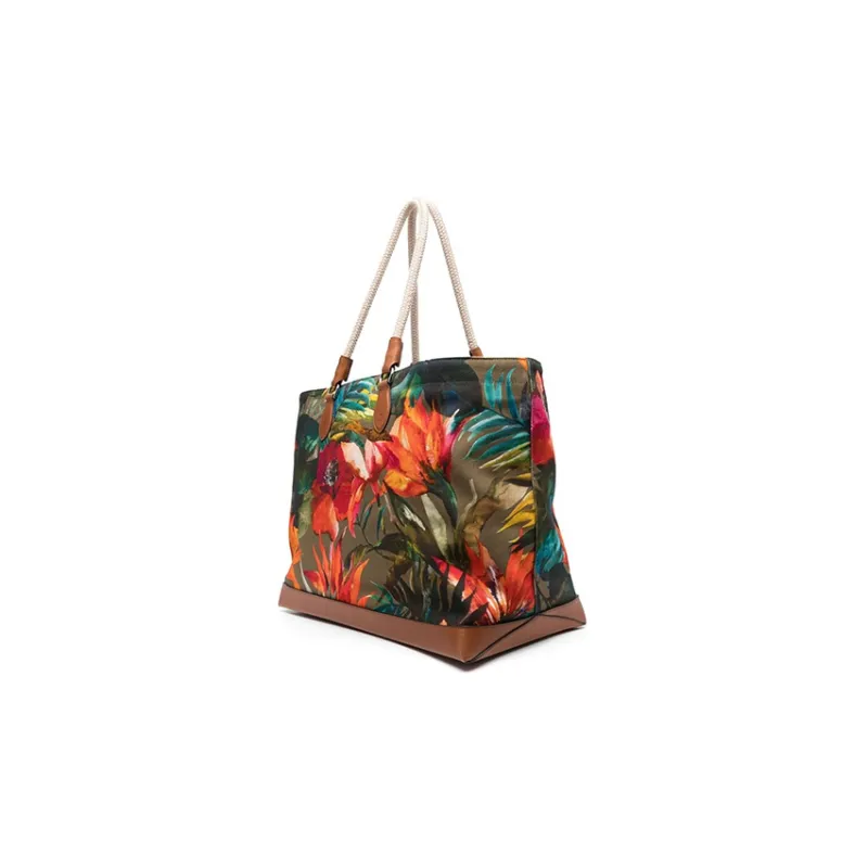 Ralph Lauren Purple Label Floral-print Leather-trim Canvas Tote Bag-1