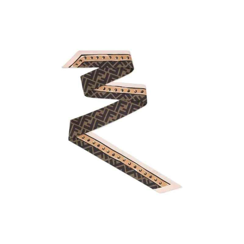 FENDI Silk Scarves Women's Brown-0