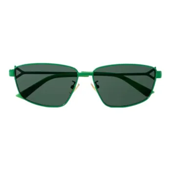 Bottega Veneta Metal Irregular Shape Sunglasses Men's Green