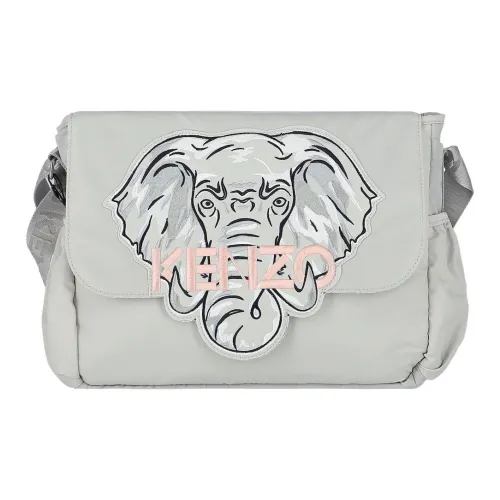 KENZO Polyamide Diaper Bag Baby Bag Crossbody Bag Shoulder Bag Women's Light Gray