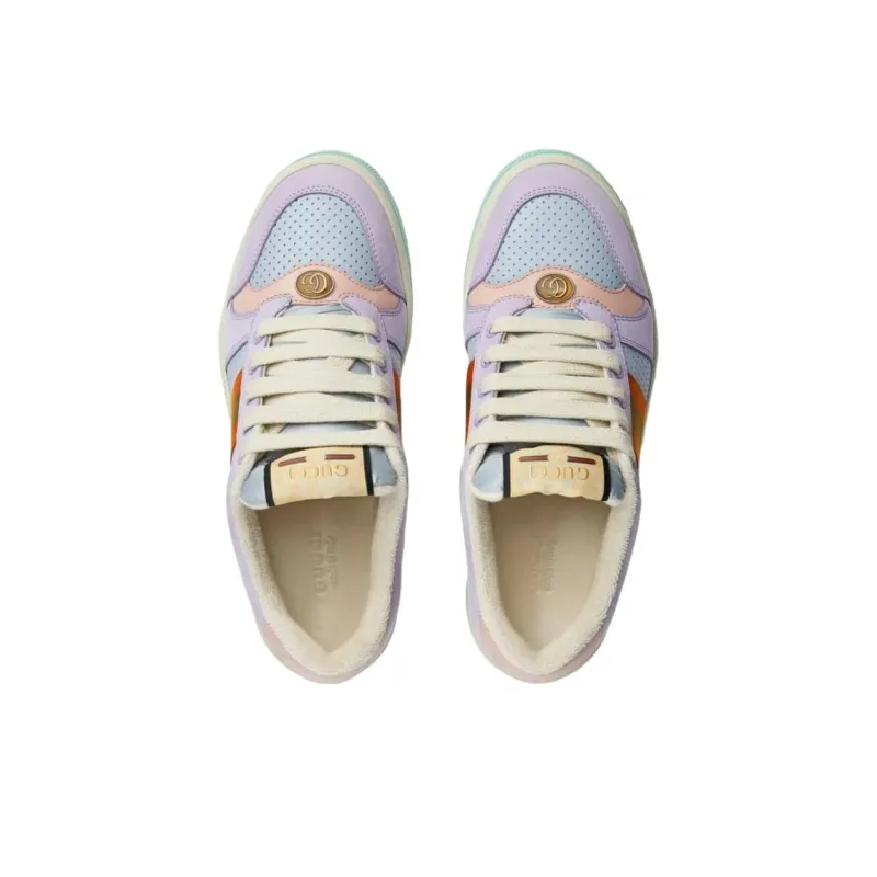 GUCCI Screener Lovelight Low Top Stylish Skateboarding Shoes Women's Purple Blue Orange-2