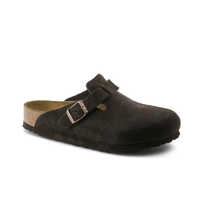 Birkenstock Boston Soft Footbed Suede Leather Narrow Fit 'Mocha'-1