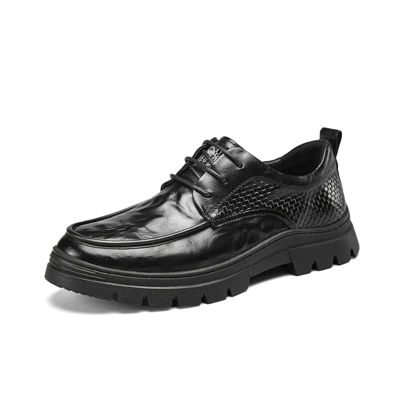 YEARCON Dress Shoes Men Low Top Brown/Black-1