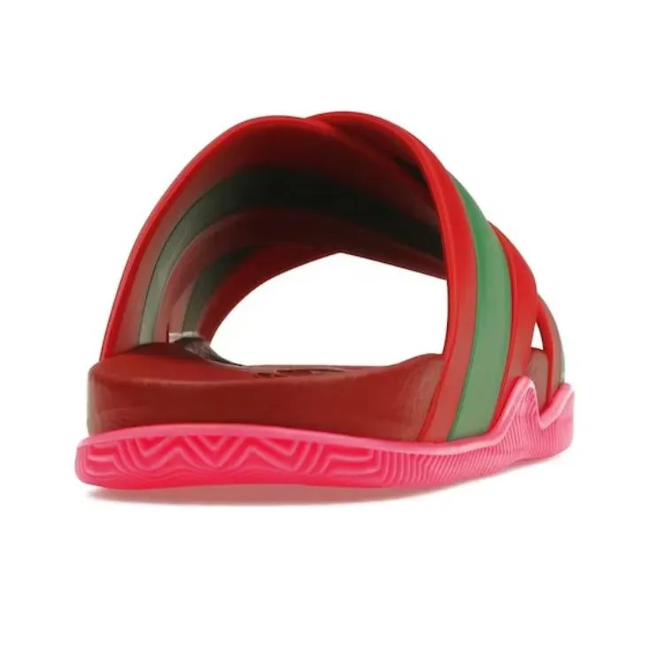 GUCCI Women's Web Stripe Slide Sandal 'Coral' Women's-3