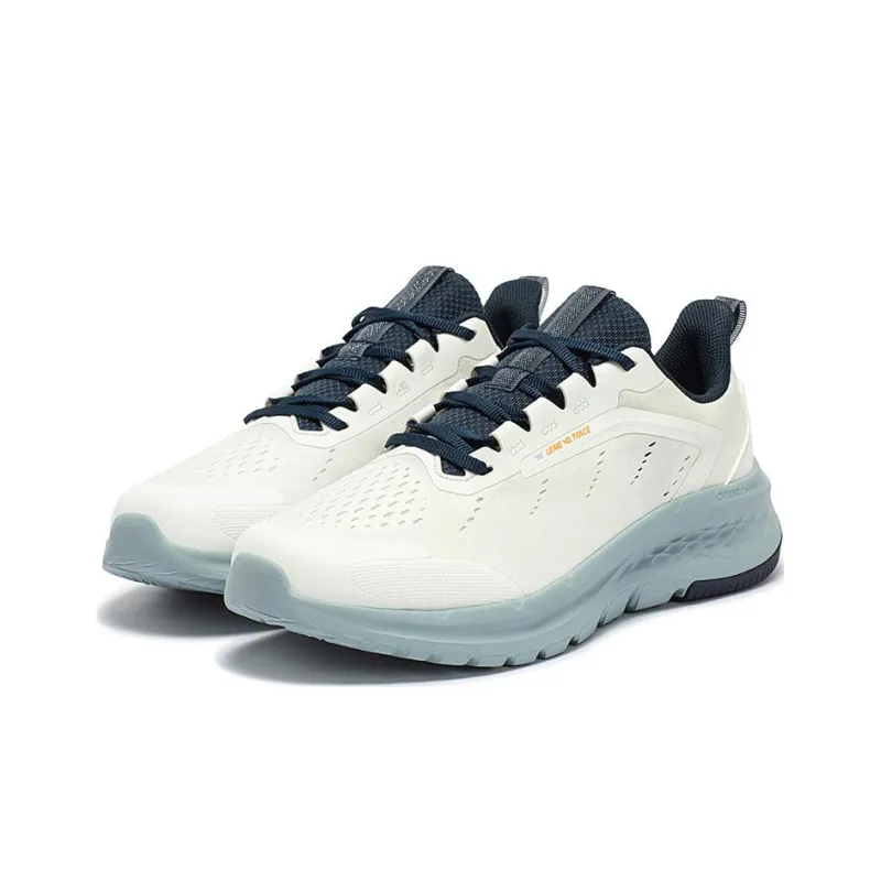 361° Cushioning Wear Resistant Low Top Running Shoes Men's White Blue-2