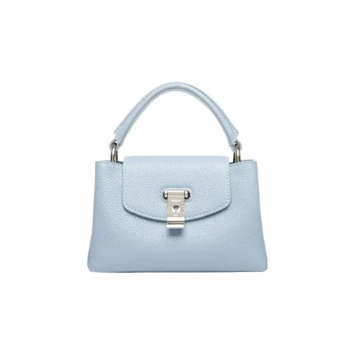 BALLY Layka Grain Calfskin Square Bag Handbag Extra Small Women's Light Blue