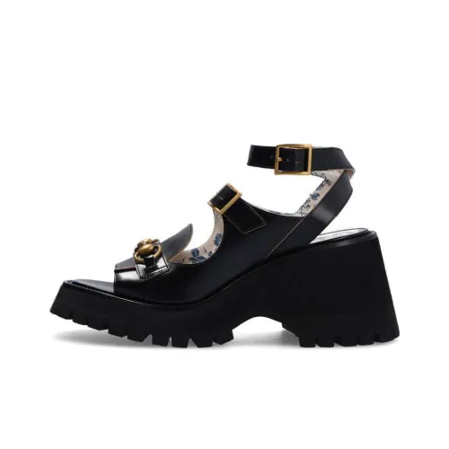 GUCCI One-Strap Sandals 9cm Women's Black
