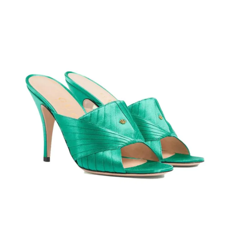 GUCCI Slide Slippers Women's Turquoise-2