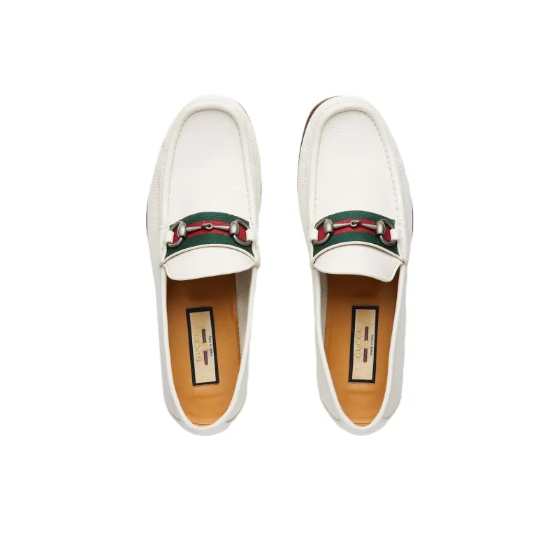 GUCCI Web Stripe Horsebit Loafer 'White'-2