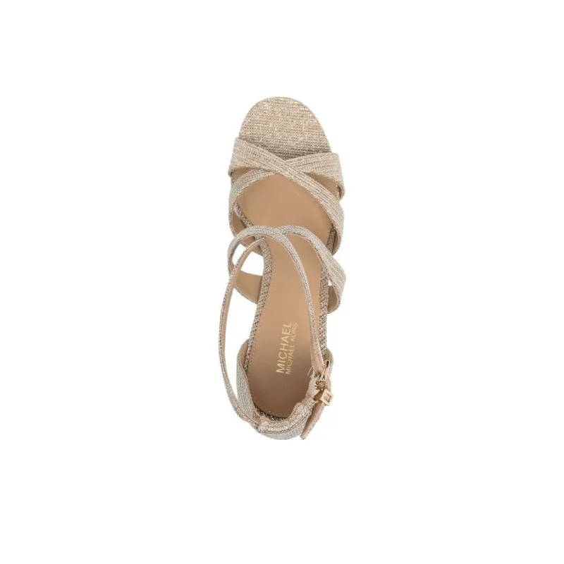 MICHAEL KORS Kinsley Strap Sandals Women's Gold-3