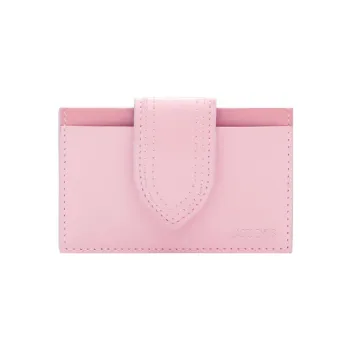Jacquemus Calfskin Combined With Lambskin Coin Purses Card Holders Kids' Pink