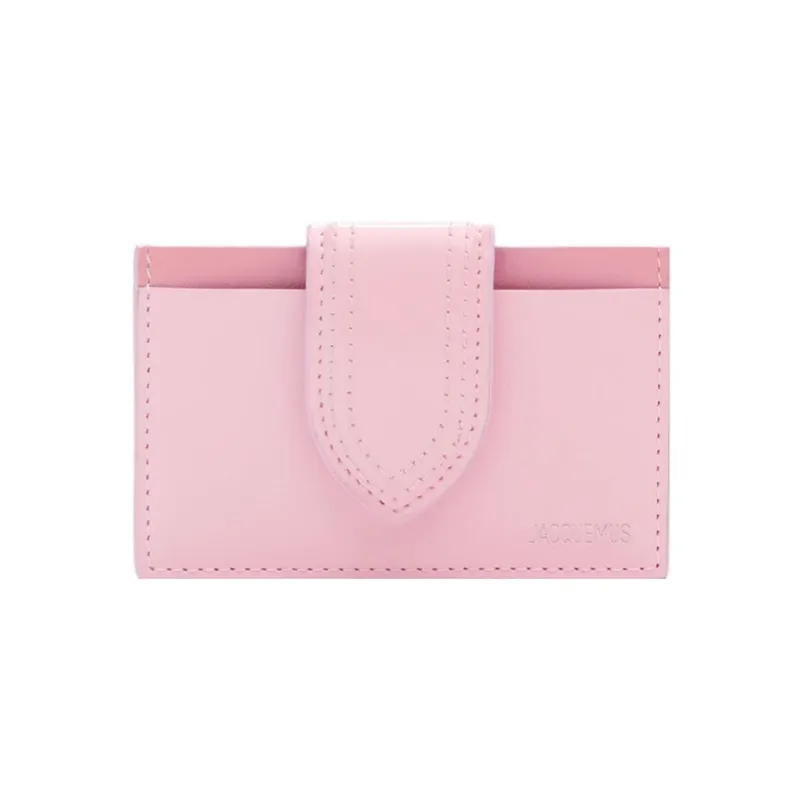 Jacquemus Calfskin Combined With Lambskin Coin Purses Card Holders Kids' Pink-0
