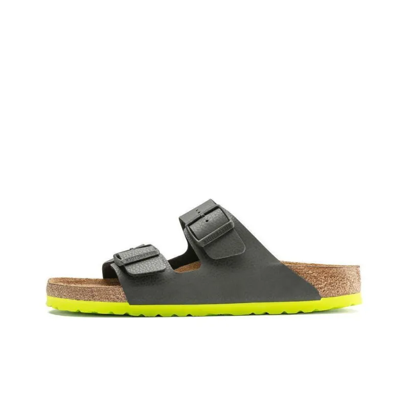 Birkenstock Slide Slippers Unisex Desert Soil Black Acid Lime-0