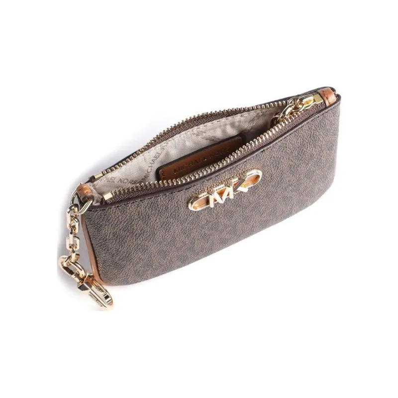 MICHAEL KORS Leather Card Holder, Wallet Women's Walnut Brown-4