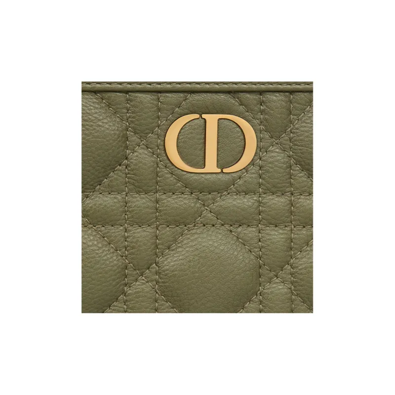 DIOR Caro Soft Cow Leather Clutch Women's Pine Green Color-4