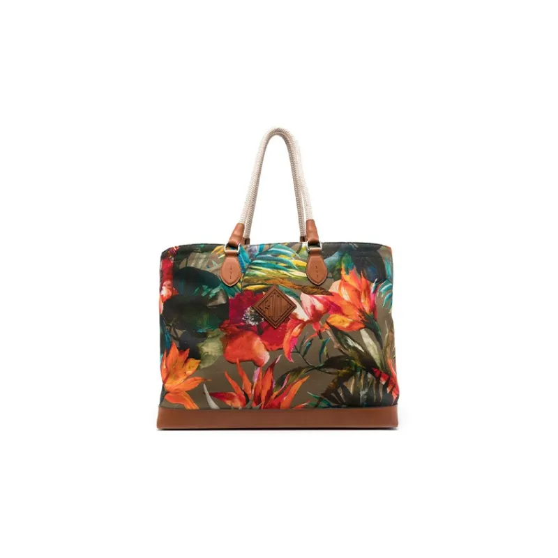 Ralph Lauren Purple Label Floral-print Leather-trim Canvas Tote Bag-0