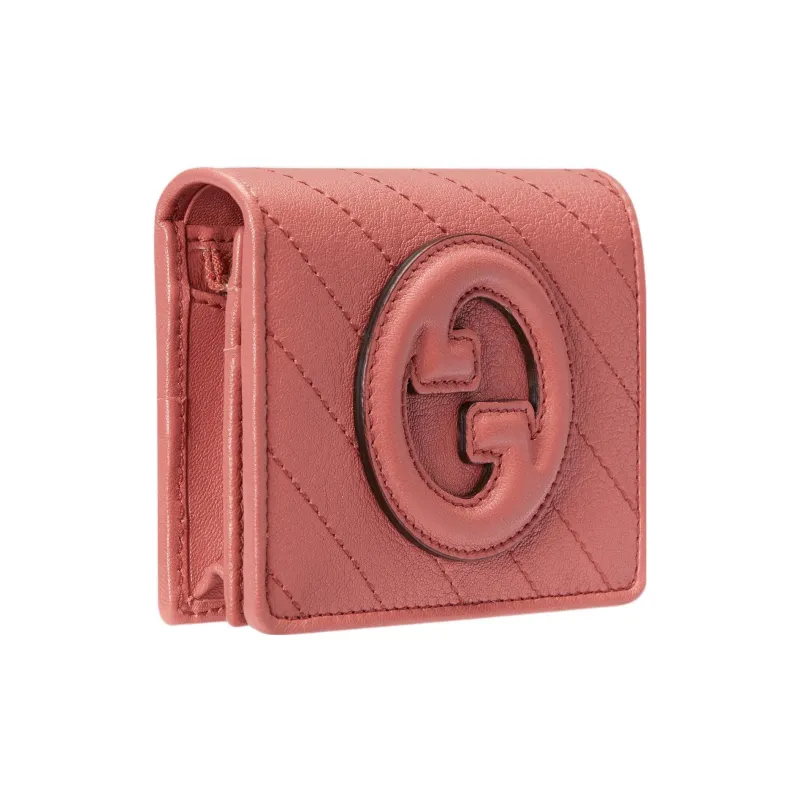 GUCCI Blondie Leather Card Holder Women's Pink-1