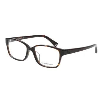 EMPORIO ARMANI Plate Frame Square Eyeglass Frames Unisex Tortoiseshell