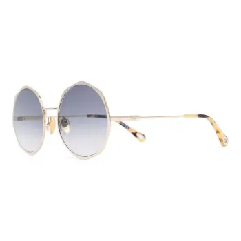 Chloe Metal Acetate Irregular Shape Sunglasses Women's Gold