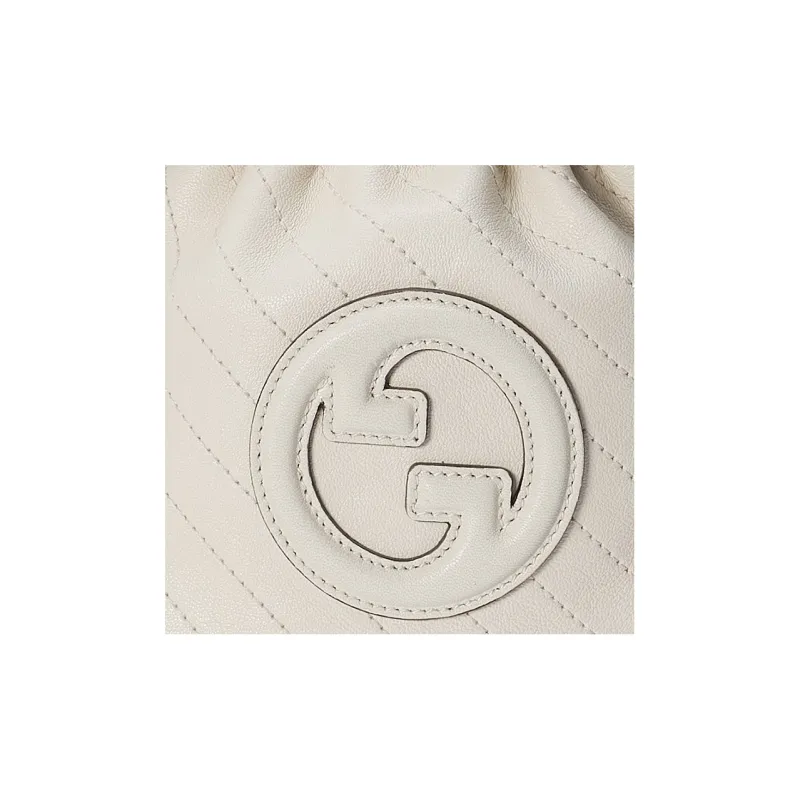 GUCCI Blondie Leather Bucket Bag, Shoulder Bag, Crossbody Bag, Handbag Mini Women's White-7