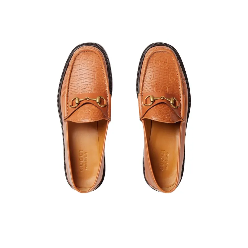 GUCCI Horsebit Leather Loafers Dark Brown-3