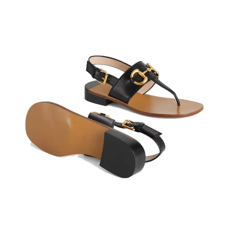 GUCCI Horsebit-motif Flat Sandals-5