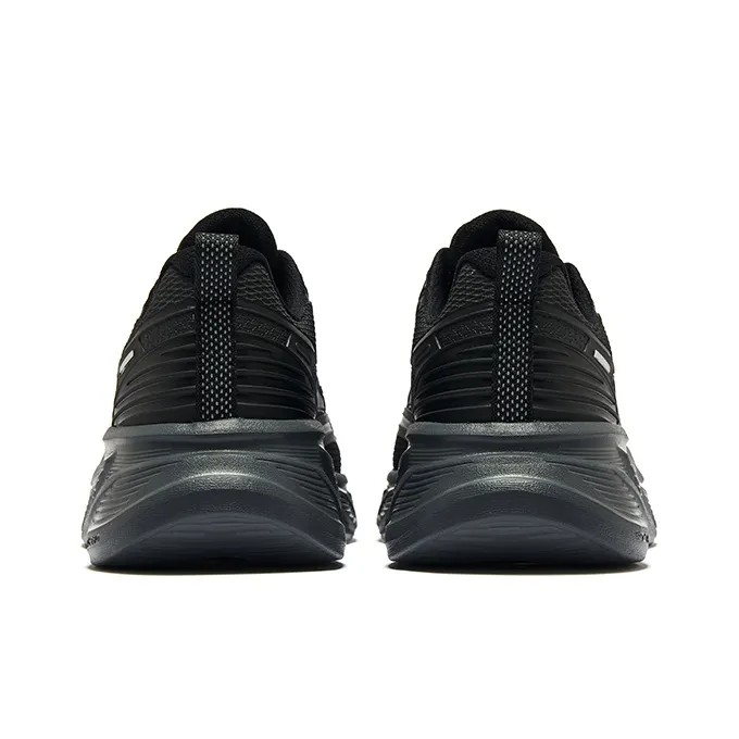 Erke Anti Slip Wear Resistant Low Top Running Shoes Men's Black Silver-3