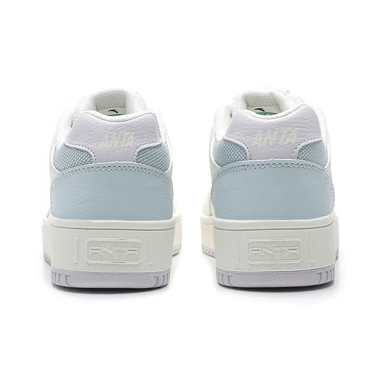 Anta Little Zero Sensation, Year One Non slip Lightweight Low Top Skateboard Shoes Women's White Blue Purple-4