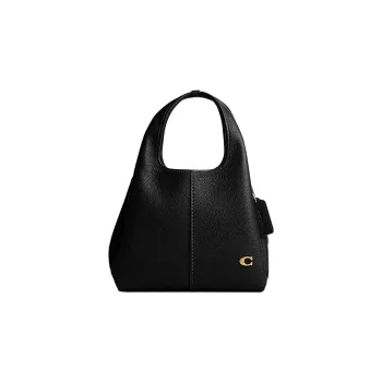 COACH Lana Pebbled Leather Handbag Shoulder Bag Medium Size Women's Black