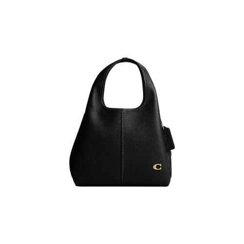 COACH Lana Pebbled Leather Handbag Shoulder Bag Medium Size Women's Black