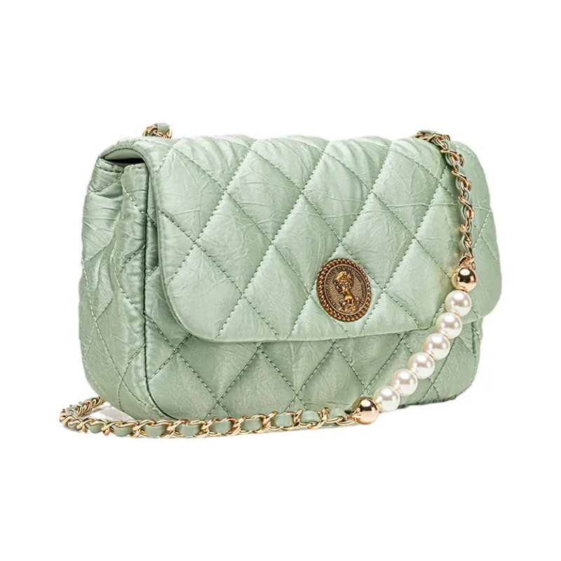 VANESSA HOGAN Vh Classic Series Fabric Shoulder Bag Women's Pea Green-5
