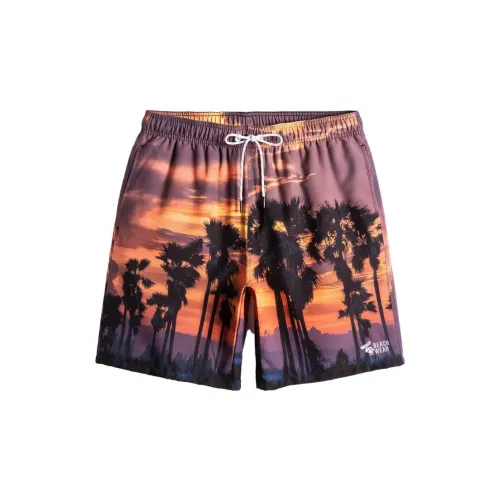 GAILANG Beach Shorts Men Sunset Palm Tree