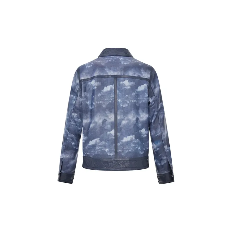 RARE Leather Jackets Men Blue-1